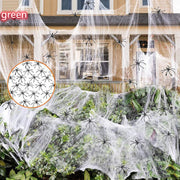 Halloween Decor - Spider Web Decorations Super Stretch White Webbing 1 1 Green  