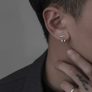 Mens Earrings - Silver Stud Earrings, Men, Minimalist Male Earring, Sterling Silver, Mens Stud Earrings, Studs for Men, tick v hoop earrings 1 1 Right ear  