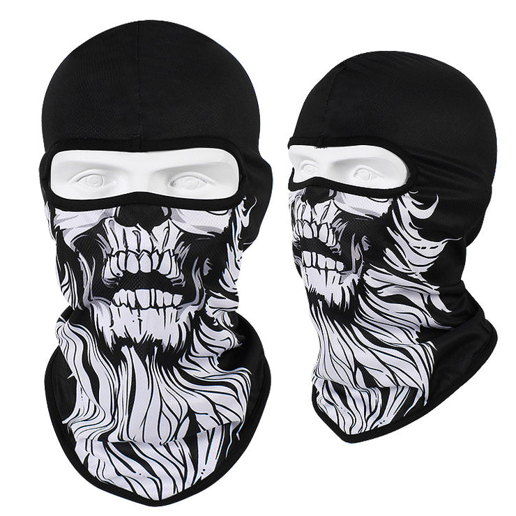 Cool Skii Mask, Balaclava Breathable Skull Print Bandana for Dust Protection & UV Protection 1 1 White bearded skull  