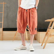 Summer Japanese Korean Overalls, Harem Pants Men Short Joggers Chinese Style, Calf-Length Casual Baggy Pants Male Capris Trousers Plus Size 8XL 1 1   