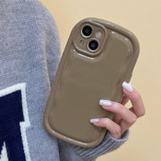 Fluffy Bubble iPhone 14 Case, Cute Solid Color Soap Shell for iPhone for her iphone case 1 Brown IPhone11 