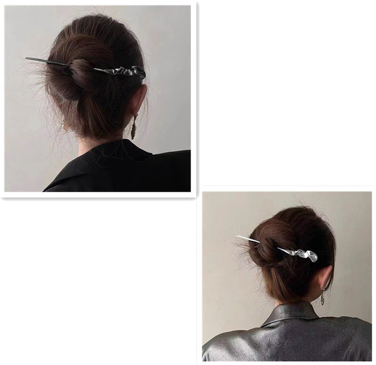Modern Hairpin, Hair Bun Maker, Metal Hair Chopstick, Chinese Hair Stick 1 1 Set  