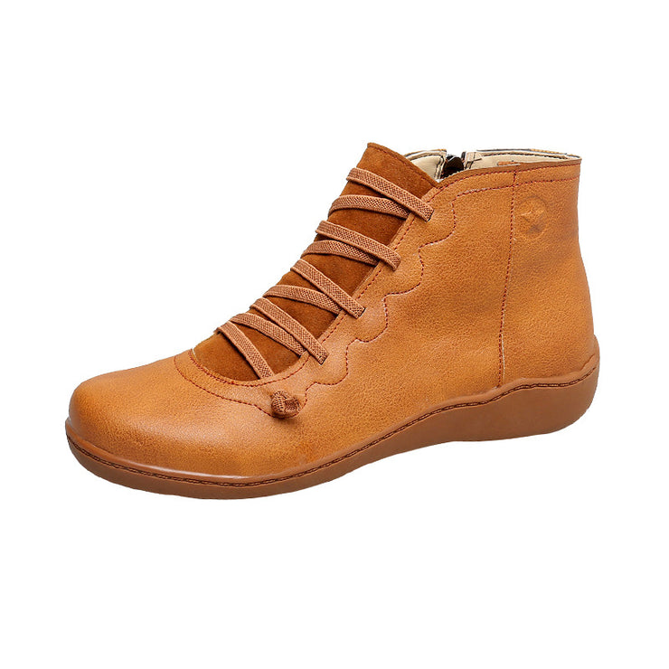 Copenhagen 2024 Handcrafted Women Leather Ankle Boots - Comfort Fit with Stylish Elastic Laces. loveyourmom Love Your Mom Yellow 35 