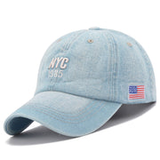 New York 1998 Retro Denim Hat, Embroidered Jeans Baseball Peaked Cap Hat loveyourmom Love Your Mom   