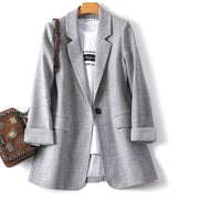 London Women Jacket, Loose Fit Casual Jacket, Autumn Winter Designer Jacket, Aesthetic Long Coat, Feminine Classic Warm Coat 1 1 Light Grey 2XL 