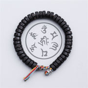 Buddha Sanskrit Stones Bracelet, Tibetan Coconut Shell Beads Engraved Om Mani Padme Hum Mantra Happiness Bracelet loveyourmom Love Your Mom   