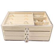 Jewelry Box Women Girls Jewelry Organizer 2 Layer Jewelry Case Storage PU Leather Display Jewelry Boxes with Removable Tray for Necklace Earrings Rings Bracelets Vintage Gift Anti-oxidation 1 1   