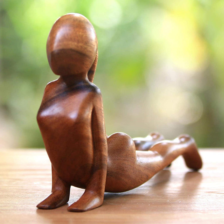 Mini Wooden Yoga Statue, Handcrafted Meditation Decor, Resin Yoga Figure Decor, Exquisite Wooden Yoga Poses for Mindful Home Decoration loveyourmom Love Your Mom   