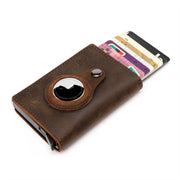 Leather Apple AirTag Wallet - Card Wallet With Pocket For Apple AirTag, Minimalist AirTag Wallet 1 1 Brown  