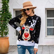 Women Christmas Fleece Sweaters 2023, Ugly Christmas Tree Reindeer Santa Claus Holiday Knit Sweater Pullover 1 1 Black 2XL 