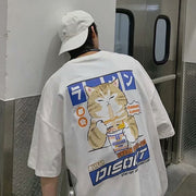 Oversized Cat Graphic Tees Kawaii Cartoon, Streetwear Grunge Tops Harajuku T-Shirt Loose Korean Style Trend 1 1   