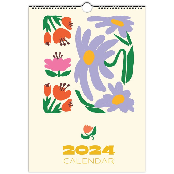 2024 Bloom Flowers Wall Calendar, Abstract Matisse Floral Botanic 12 Month Hanging Calendar, Planner Gift for Christmas Print Material Love Your Mom  A4 (21 x 29.7 cm)  