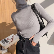 High Collar Knitted Sweater, Cozy Holiday Pullover Sweater, Cute Y2k Streetwear Sweater, Vintage Fashion Winter Sweater Shirt Tops 1 1 Light Grey 2XL 