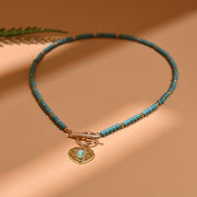 Pearl Evil eye necklace with golden toggle 1 Love Your Mom D  