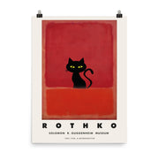 Rothko Cat Print, Funny Black Cat Art, Abstract Minimalizm Exhibition Poster, Vintage Art Print Wall Decor, Fine Art Cats Lover Gift  Love Your Mom  18″×24″  