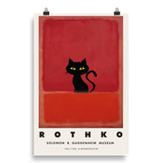 Rothko Cat Print, Funny Black Cat Art, Abstract Minimalizm Exhibition Poster, Vintage Art Print Wall Decor, Fine Art Cats Lover Gift  Love Your Mom  20″×30″  