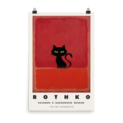 Rothko Cat Print, Funny Black Cat Art, Abstract Minimalizm Exhibition Poster, Vintage Art Print Wall Decor, Fine Art Cats Lover Gift  Love Your Mom  24″×36″  