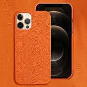 Genuine Leather Protective iPhone13 Case,  Shatterproof iPhone13 Case - brown, beige ,pink, orange , black , blue ,red , gray , green 1 1 Orange IPhone XR 