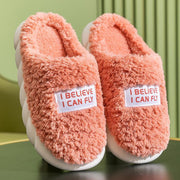 Men's And Women's Indoor Fleece Warm Soft Bottom Slippers loveyourmom Love Your Mom Red 36or37 