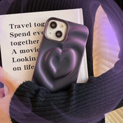 3D Heart Water Ripple iPhone Case, Cute iPhone Gothic case for her Phone Case 1 Purple IPhone12 