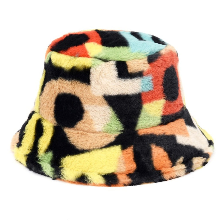 Cool Raver Festival Fur Plush Bucket Hat - Leopard. loveyourmom Love Your Mom   