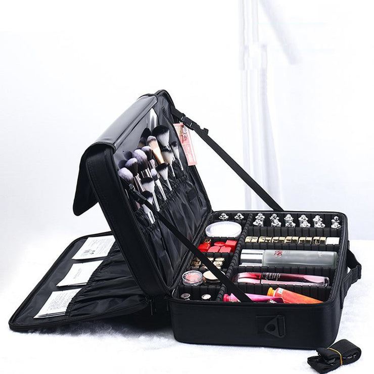 Tattooers Travel Bag, Makeup Case Bag Professional Train Case, Travel Cosmetic Organizer Brush Holder Waterproof Makeup Artist Storage Box. 1 1   