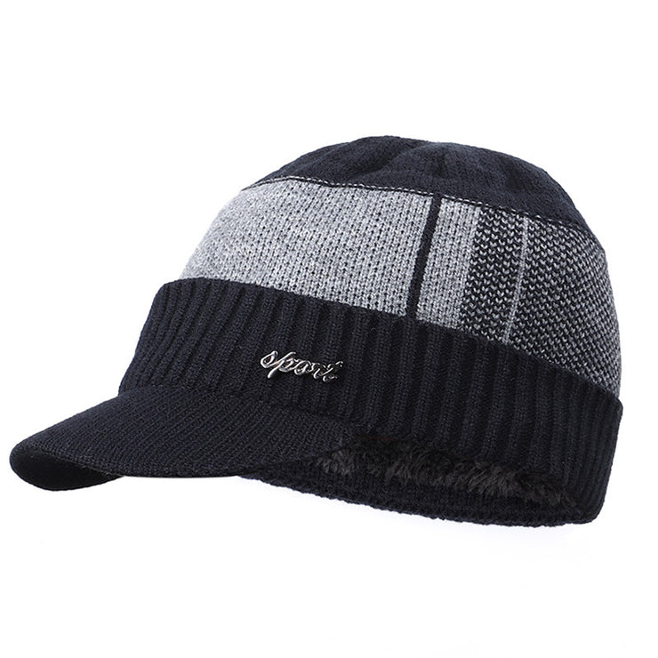 Winter Beanie Hat + Neck Warmer Set | Thick Fleece, Windproof Visor Design loveyourmom Love Your Mom Black hat  