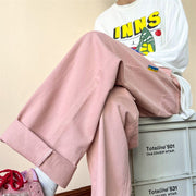 Streetwear Cargo Pants Baggy Pants, Casual Korean Fashions Sweatpants Harajuku White Joggers Wide Leg Pants Ins 1 1 Pink 2XL 