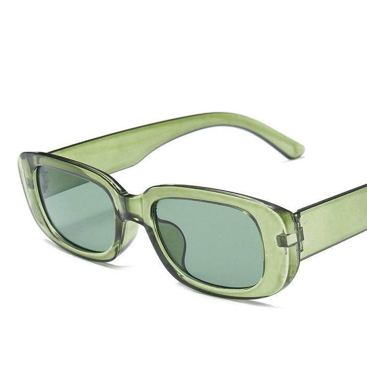 Translucent Thick Frame Sunglasses with Colorful Lenses 1 Love Your Mom Olive green Style One 