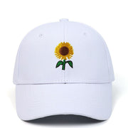 Sunflower Embroidered Cap Hat, Cute baseball Trucker Cap, Floral Summer Beach Hat, Adjustable, Country Flower Cap loveyourmom Love Your Mom White adjustable 