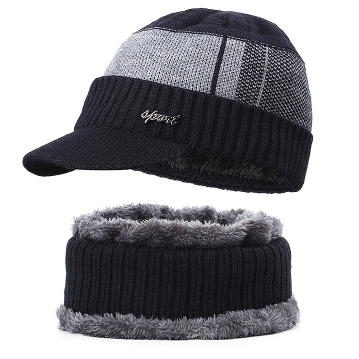 Winter Beanie Hat + Neck Warmer Set | Thick Fleece, Windproof Visor Design loveyourmom Love Your Mom Black suit  