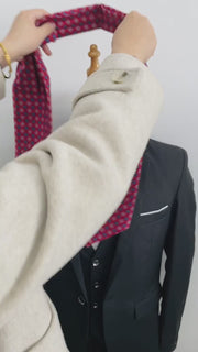 British Elegant Jacquard Floral Paisley Men Cashew Tie ,Wedding Formal Cravat Ascot Scrunch Self  Polyester Soft Neck Tie Luxury