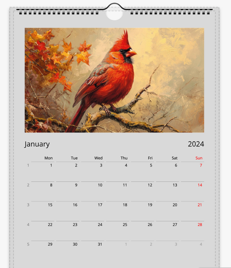 Birds Wall Calendar 2025, Birds Fine Art Paints Calendar. Birdwatcher Twitcher Birder Gifts Print Material Love Your Mom   