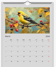 Birds Wall Calendar 2025, Birds Fine Art Paints Calendar. Birdwatcher Twitcher Birder Gifts Print Material Love Your Mom   