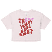 Treat Your Girl Right Crop Top, Graphic baby tees, LGBT Pride Crop Top Pride.  Love Your Mom  Orchid XS 