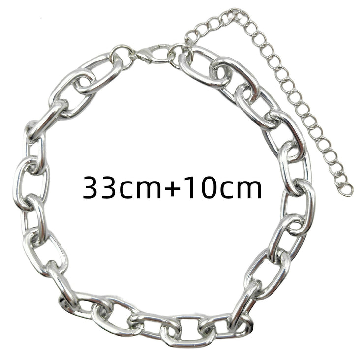 Neck Thick Massive Chains Choker | All-Match Aluminum Chain Necklace | Heavy Glossy Sterling Silver Chain | Punk Style Chunky Chain Choker 1 1   