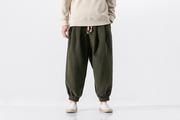 Streetwear Loose Jogger Pants Men Drop-crotch Japanese Harajuku Warm Winter Hip Hop Fashion Baggy Harem Pants  wegodark XL ArmyGreen 
