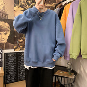 Korean Loose Oversized Style Sweatshirt, Contrast Top  wegodark M Blue 