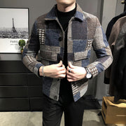 Korean Style Patchwork Fleece Winter Jacket, Cool Streetwear woolen Jacket  wegodark   