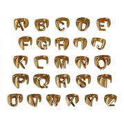 Alphabet Ring, Gold Stacking Ring, Adjustable Ring, Statement Letter Ring Letter ope ring - Chunky Initial Ring  wegodark   