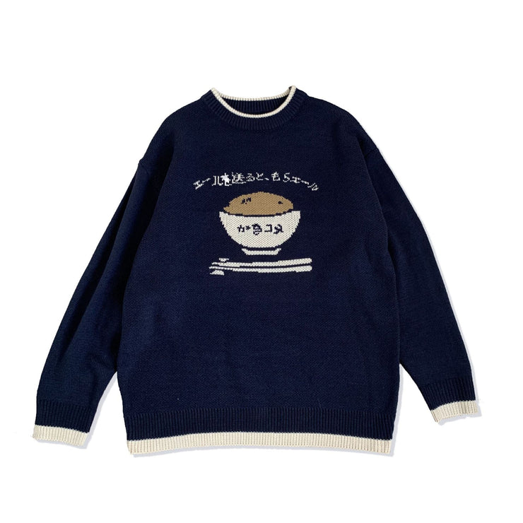 Cool Ramen Sweaters | Sense Knited Sweater | Hip Hop Tops Streetwear | O-Neck Pullover Sweater | Unisex Clothing Harajuku Sweaters  wegodark   