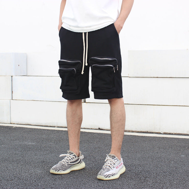 Tactical Zipper Pockets Cargo Shorts for Men | Men's Streetwear Functional Washed Short | Multi Pockets Work Hiking Shorts | Outdoor Shorts  wegodark   