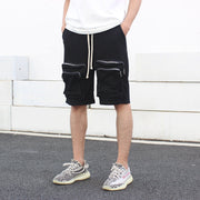 Tactical Zipper Pockets Cargo Shorts for Men | Men's Streetwear Functional Washed Short | Multi Pockets Work Hiking Shorts | Outdoor Shorts  wegodark M A 