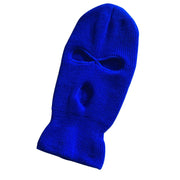 3 Hole Ski Mask, Knitted Full Face Neck Gaiter Beanie Balaclava, Outdoor Sport Warm Full Face Cover  wegodark Royalblue  