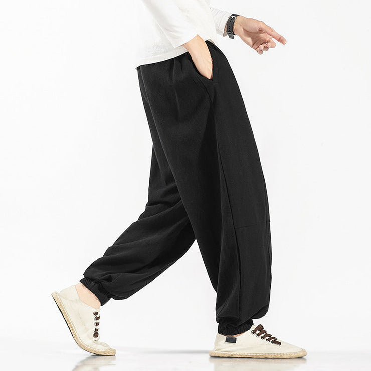 Linen Tang, Streetwear Harem Pants - Cotton Linen Trousers  wegodark   