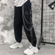 High Street Hip-Hop Loose-Fitting Cargo Slacks | Casual Wide Leg Jogger with Pockets | Stylish Loose Fit Cargo Pants | Casual Baggy Trousers  wegodark S Black 