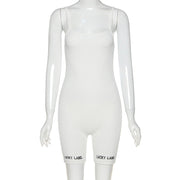 Short jumpsuit with strap embroidery  wegodark L White 