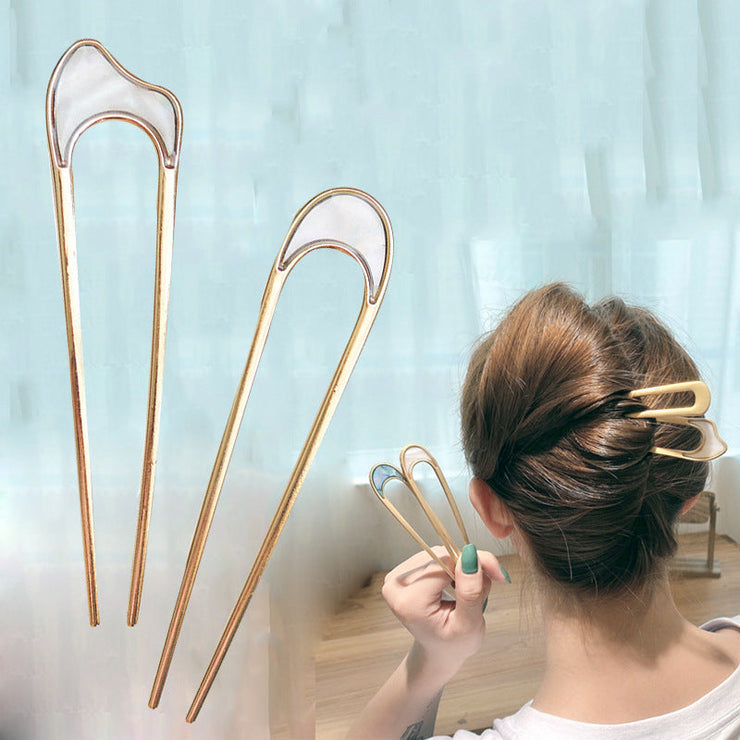 Wavy Copper Hair Fork | Hair Bun Chignon Holder | U Shaped Hair Pin | Metal Hair Clip | Rose Gold Hair Slide | Fine Hair Accessory 0 WeCrafty   