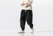 Streetwear Loose Jogger Pants Men Drop-crotch Japanese Harajuku Warm Winter Hip Hop Fashion Baggy Harem Pants  wegodark 2XL Black 