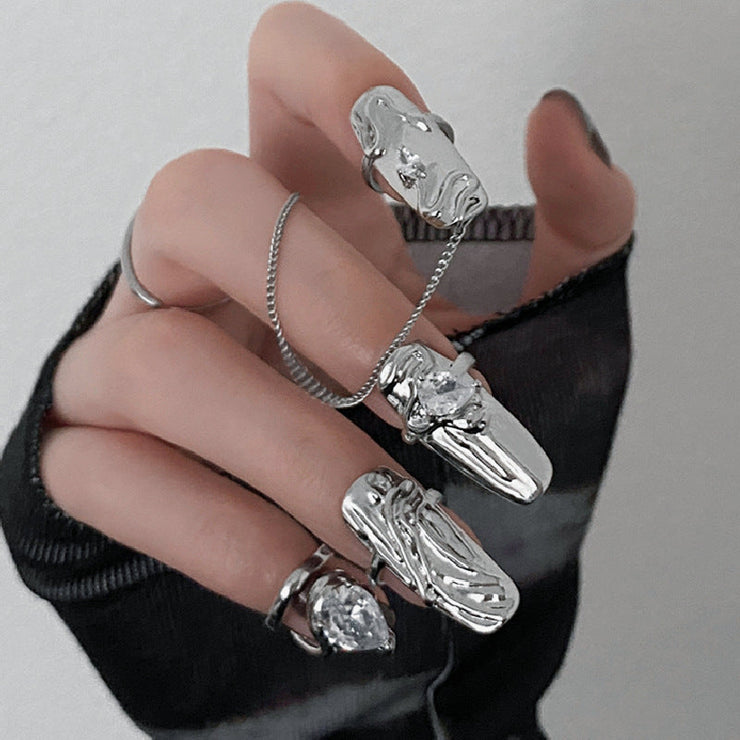 The Sahana Kemp Silver Finger Ring-Order Ethnic Silver Rings Online — KO  Jewellery